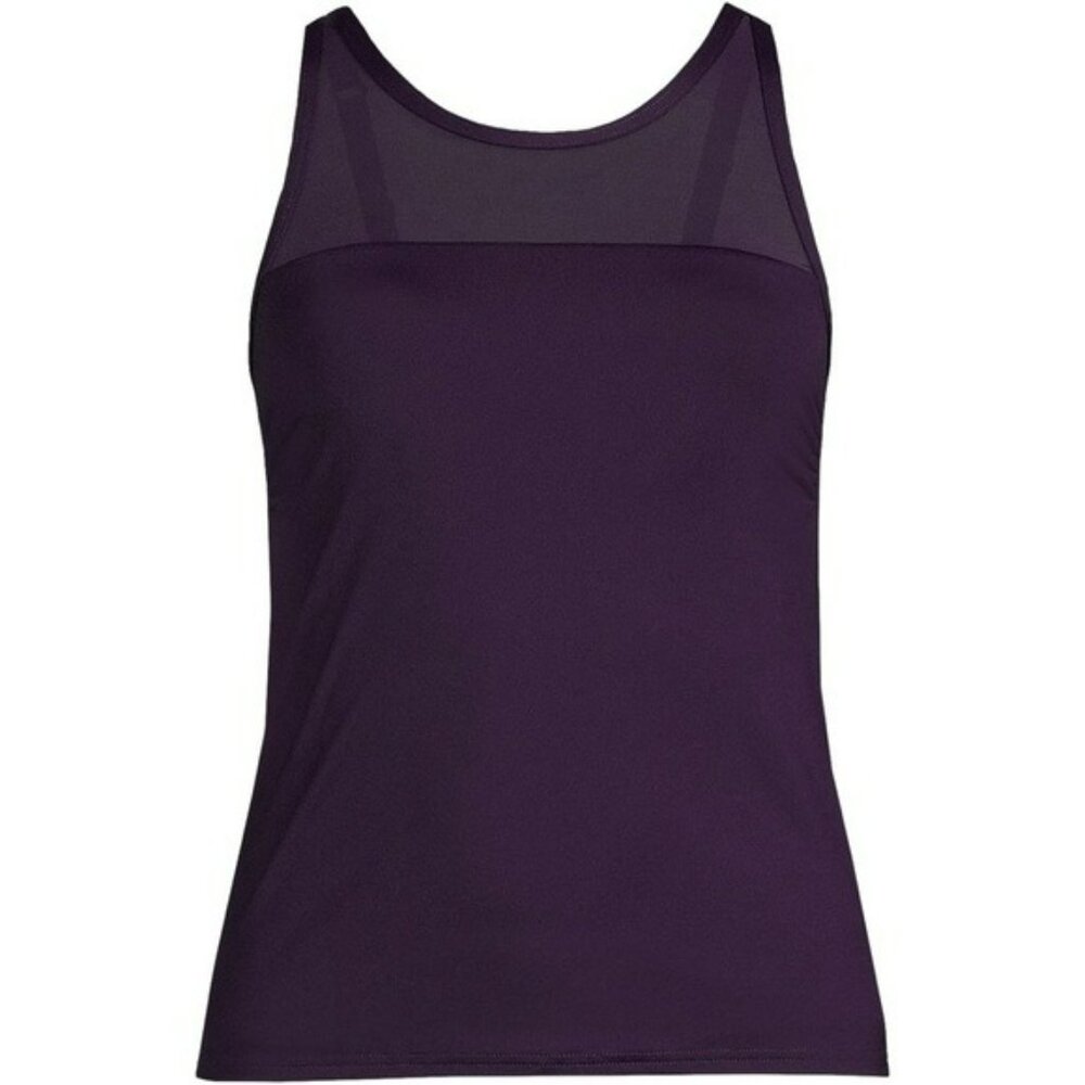 Lands' End Purple Tankini Top with Black Swim Skirt - Picture 4 of 6